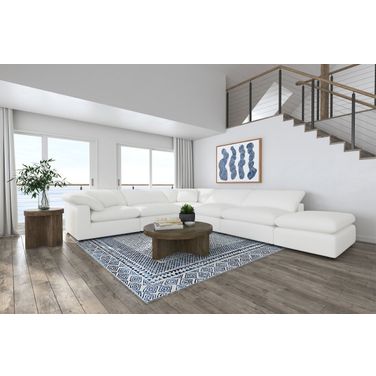 Raleigh 6-piece Boucle Upholstered Modular Sectional In Ivory