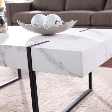 Rangley Modern Faux Marble Cocktail Table