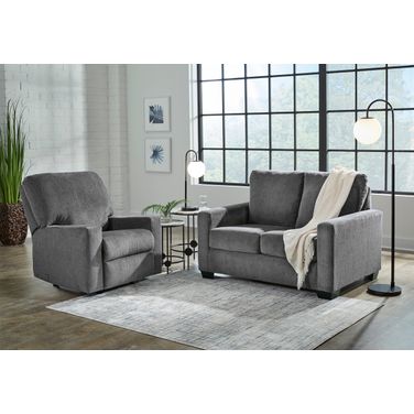 Rannis Twin Sofa Sleeper and Recliner In Pewter