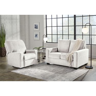 Rannis Twin Sofa Sleeper and Recliner In Snow