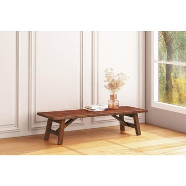 Rasmus Acacia Wood Accent Plant Table In Chestnut Wire-Brush Finish