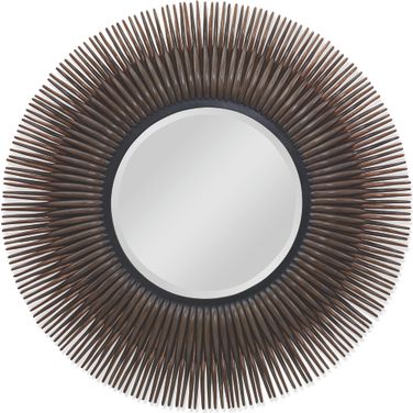 Rattan Burst Mirror In Brown