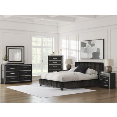 Ravalori Upholstered Bedroom Set In Black