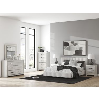 Ravalori Upholstered Bedroom Set In White