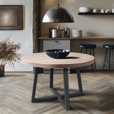 Reagan Round Dining Table In Wheat and Slate