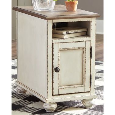 Realyn White And Brown Chairside End Table
