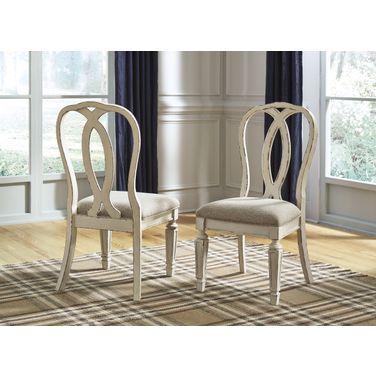 Realyn White Dining Upholstered Sidechair Set of 2