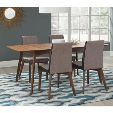 Redbridge Extendable Dining Room Set In Natural Walnut