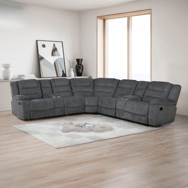 Redondo 3-Piece Manual Sectional with Wedge In Gray
