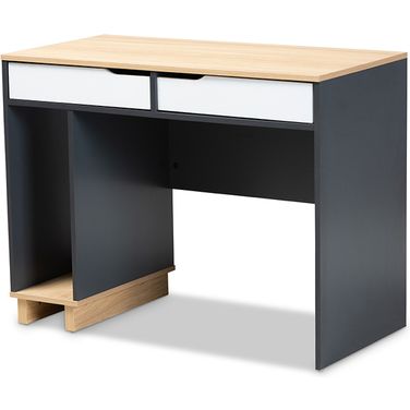 Reed Mid-Century Modern 2-Drawer Multicolor Wood Computer Desk