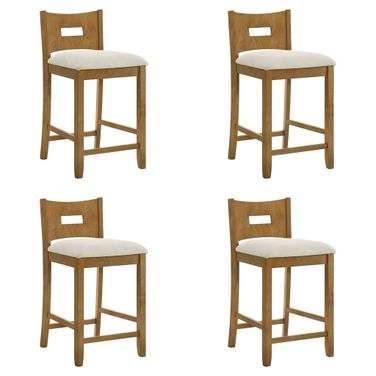 Ren 26 Inch Counter Height Barstool Set of 4 In Ivory and Amber Glow