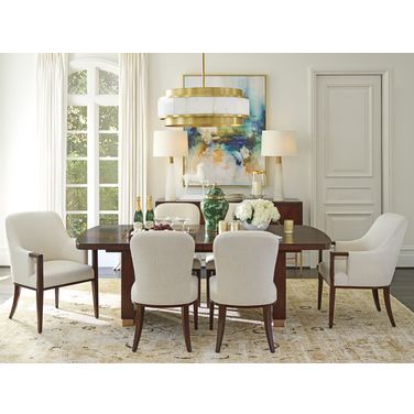 Rendezvous Portman Double Pedestal Dining Room Set In Brown
