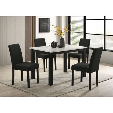 Resia Dining Room Set In Black and White