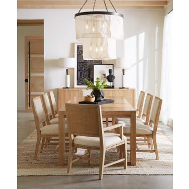 Retreat Rectangle Dining Room Set with 1-22 Inch Leaf Table In Light Wood