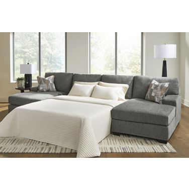 Revenna 3-Piece RAF Sleeper Sectional with Chaise In Greystone