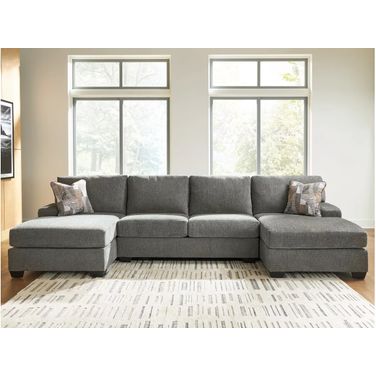 Revenna 3-Piece Sectional with Double Chaise In Greystone