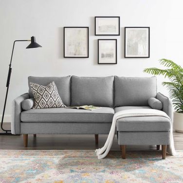 Revive Upholstered Right or Left Sectional Sofa In Light Gray