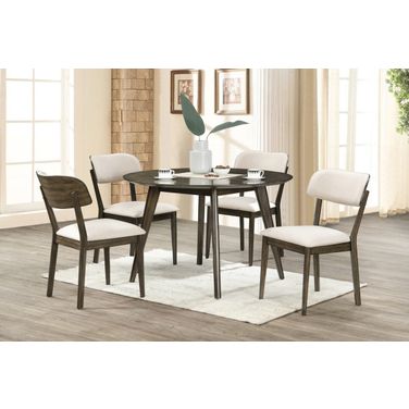 Rex 48 Inch Round Dining Set In Brown