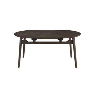 Rex 65 Inch Round Dining Table with Self Storing Leaves In Brown