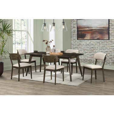 Rex 72 Inch Rectangle Dining Set In Brown