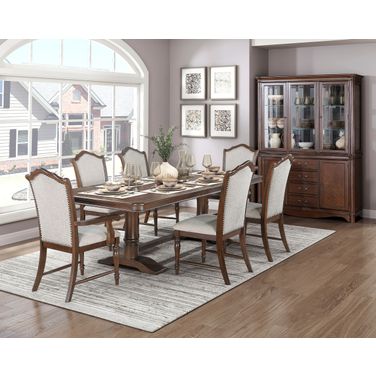 Rexford Rectangular Dining Set In Cherry and Gray