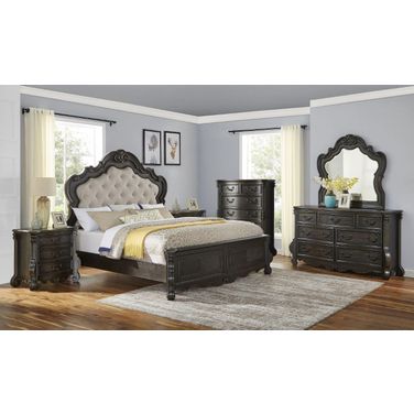 Rhapsody Brown Upholstered Panel Bedroom Set