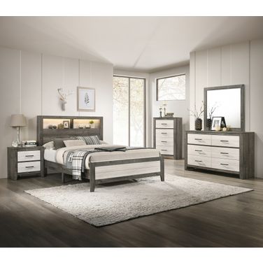 Rhett King Platform Bed In Chalk and Gray