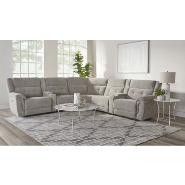 Richland 7 Piece Modular Power Reclining Sectional with Power Adjustable Headrests In Bristol Grey