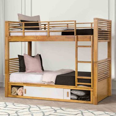 Richland Twin Over Twin Bunk Bed In Light Oak