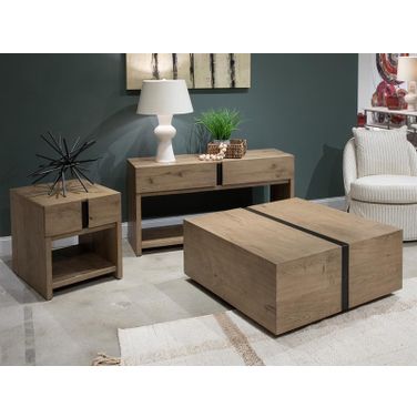 Ripley Occasional Table Set In Rustic Caramel and Dark Bronze