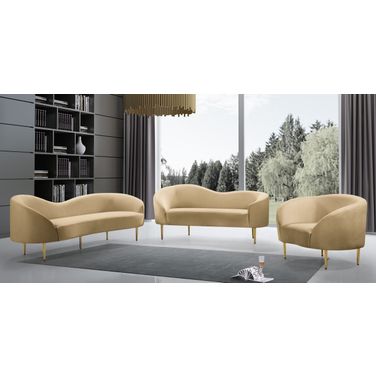 Ritz Living Room Set In Camel