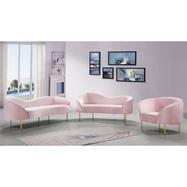 Ritz Velvet Living Room Set (Pink) by Meridian | 1StopBedrooms