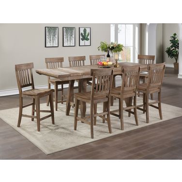Riverdale Counter Height 9 Piece Set In Brown
