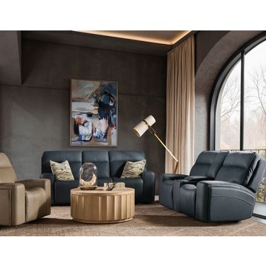 Riverton Power Reclining Living Room Set with Power Headrest and Lumbar In Blue