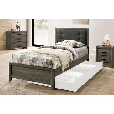Roanne Twin Bed In Gray and Charcoal