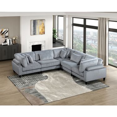 Robstown 5-Piece Modular Sectional In Gray