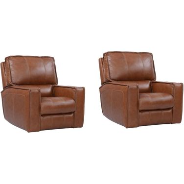Rockford Power Recliner Set of 2 In Verona Saddle