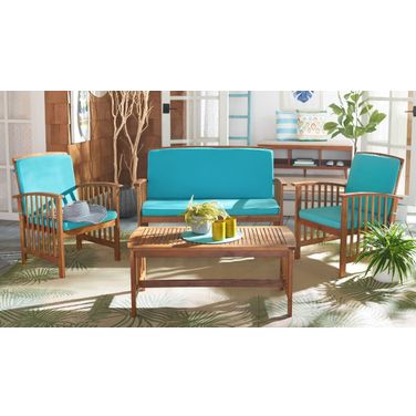 Rocklin 4 Piece Outdoor Set In Aqua