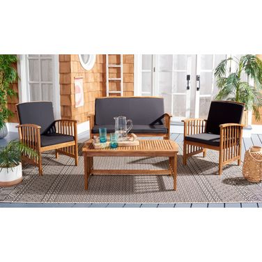 Rocklin 4 Piece Outdoor Set In Black
