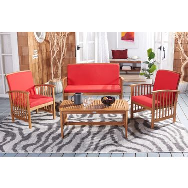 Rocklin 4 Piece Outdoor Set In Red