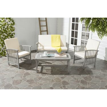 Rocklin Gray Wash and Beige 4-Piece Outdoor Set