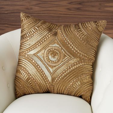 Roman Beaded Pillow In Gold