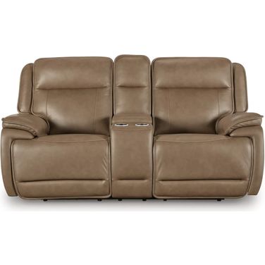 Rondelay Power Reclining Loveseat with Console In Sahara