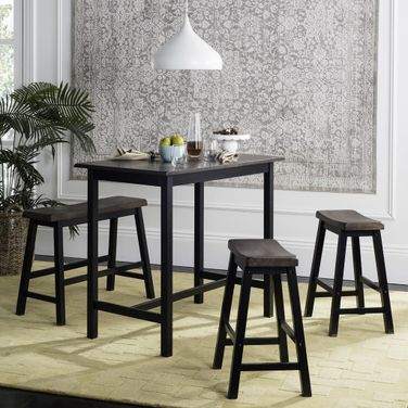 Ronin Dark Espresso/Black 4 Piece Pub Table Set