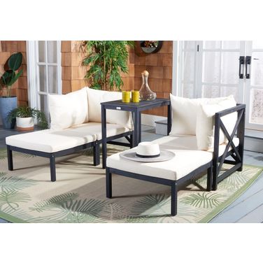 Ronson 5 Piece Sectional Set In Beige and Black