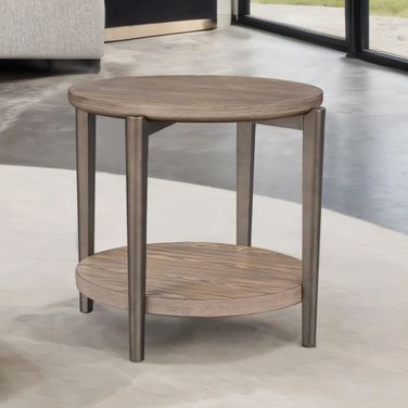 Roros Round End Table In Natural