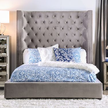 Rosabelle Eastern King Bed In Gray