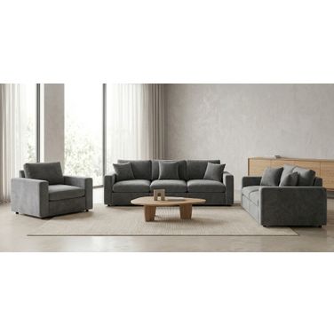 Rosedale Living Room Set In Grey Velvet
