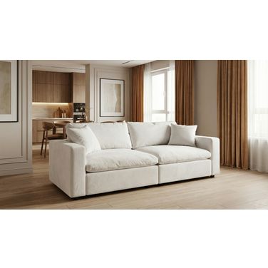 Rosedale Modular Loveseat In Beige Velvet