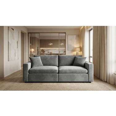 Rosedale Modular Loveseat In Grey Velvet